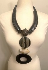 Fabulous Black & Brown Buffalo Horn Statement Designer Necklace