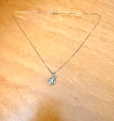 Vintage Sterling Silver 925 Viking Ship Pendant & 20 inch Necklace from Italy