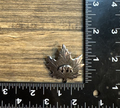 Vintage Great Smoky Mountains Souvenir Brooch Pin Maple Leaf Bear Silver Tone