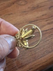 Vintage Mid Century Rhinestone Flower Basket Broach 60 + Years