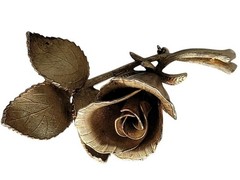 Vintage Coro Rose Brooch Gold Tone Floral Pin Mid Century Signed Gold Plated