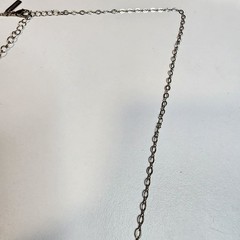 Lane Bryant Chain Tassel Necklace Vintage Gold Tone Signed Long 32″ White Stone