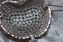 Oversized Vintage Francois Blue Rhinestone Encrusted Apple Brooch