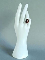 Vintage 925 Sterling Silver Fossil Bone Statement Ring Size 6.5 Oval