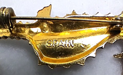 Vintage Seahorse Figural Brooch Pin Nautical Coastal Enamel Made Spain Beach