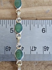 Vintage 1/20 12k Gold Filled & Green Stones Link Bracelet 6-3/4 Inches