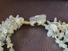 Vintage Prehnite Pearl 6 strand Necklace.
