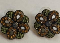 Vintage Signed LaVintage Clip On Rhinestone Earrings