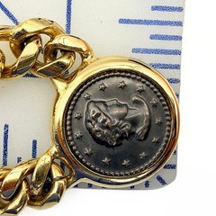 Ancient Revival Chunky Gold Plated Curb Chain Black Coin Necklace