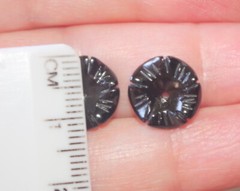 VINTAGE BLACK ONYX FLOWER JACKETS FOR EARRINGS USE WITH ANY STUDS