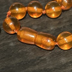 Vtg Beautiful Baltic Balls AMBER Beads Knotted Honey Color Necklace 36g