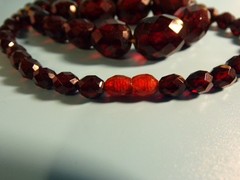 VTG Cherry Amber Faceted Graduated Beads Necklace Tested 28″ Length 56 gms