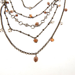 Liz Palacios SF Necklace Crystal Pearl 5 Strand 2.5*16*18 inches