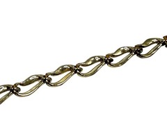 Vintage Choker Necklace Retro Gold Tone Cream Enamel Mid Century Chain 15 inch
