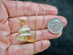 Vintage 1980’s “S” Chain w/Lovely Open Design Shell Slide Necklace