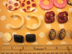 VTG 2 Mod Retro Earring Lot-16 Pr Pierced-Halloween-Theatrical-Dress-Up-Fun!