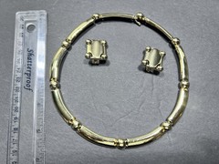 VTG GIVENCHY Paris New York Runway Dot Dash Choker & Earrings Set