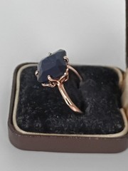 Vintage 1990-s 14 Ct Rolled Gold Sapphire Ring Size UK N US 6 3/4- Hallmarked!