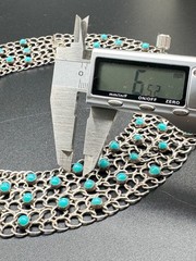 Vintage Taxco Sterling Mesh Link Necklace(14in) & Bracelet (6.75in) Set 130.87gm