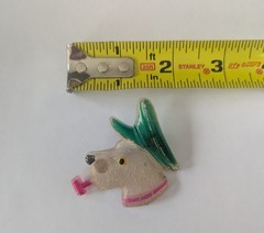 Vintage 1940s Celluloid General MacArthur Scottie Dog Pin Brooch Military
