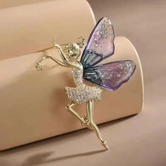 Vintage Art Nouveau Style Fairy Beauty Brooch Shawl Pin Pendant Luxery Jewelry