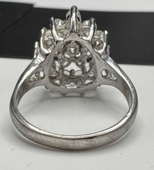 Clear CZ Stone 17.75mm Cluster Sz 9.25 Ring 5.7g