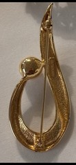 Vintage Signed Brooch Lot ART Richelieu AAI New Pro Gold Tone Pins 8pc