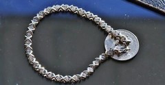 10k white gold tennis bracelet 1.00ct natural diamond 7.5″ vintage 8.65gr N2926