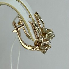 Vintage Original Natural Diamond 0.24 Ct Rose & White Gold Earrings 583 14K