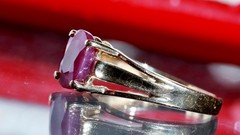 10k yellow gold sz 4.5 ring 0.80ct natural, treated ruby solitaire 1.47gr Nissko