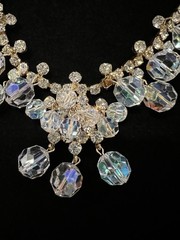 Juliana D&E AB Crystal Bead & Clear Rhinestone Cha Cha Necklace BOOK PIECE