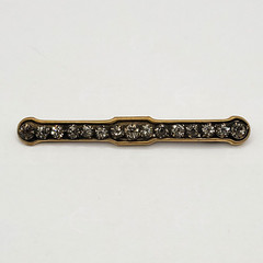 Edwardian Gold Plated with Rhinestones Brooch Bar Pin Circa 1920s