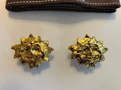 Hermès Sun Face Clip-On Earrings Bijouterie Fantaisie Gold Tone Signed w/ Box