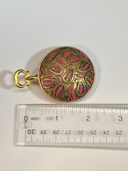 Vintage KARU Gold Tone Enamel Paisley Convertible Brooch Pendant 1960s-70s