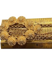 Trifari Lariate Necklace Pendant Gold Trifarium Textured Disc Grapes 4 Dangles 8
