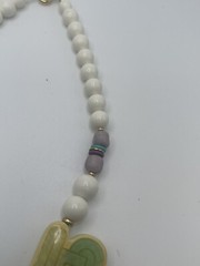 Vintage Artisan Genuine Ceramic Set Deco Style Necklace & Matching Earrings
