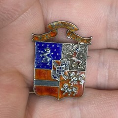 Antique Vtg Nisi Dominus Frustra England English Religious Hospital Pin Brooch