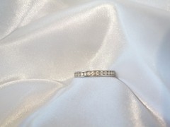 Vintage Sterling Silver 925 Diamonique CZ DQ Channel Set Eternity Ring Size 10