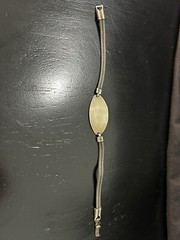 Vintage Bracelet Silver Sterling Trademark Identity 7” ID Pendant