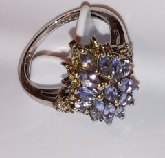 Tanzanite Cluster Ring size 5 never worn inside retailers original gift box