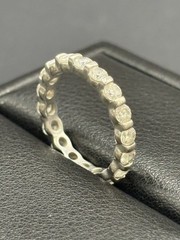 Vintage Sterling Silver Cubic Zirconia Eternity Band Ring Size 7 E20