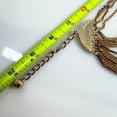 Vintage Multi Strand Necklace Bib Gold Tone Chain Adjustable 17″-20″
