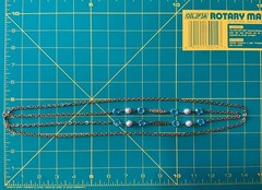 5 PIECE GOLDTONE & BLUE TOPAZ SET, 28” SWAROVSKI CRYSTAL NECKLACE RING ETC 6-154