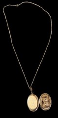 Antique GF Victorian Memorial Photo Locket Cross “With All Our Love” c. 1880s.