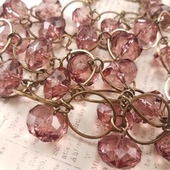 Vintage Lucite Bead Waterfall Boho Necklace Estate Purple Pink Beaded Jewelry