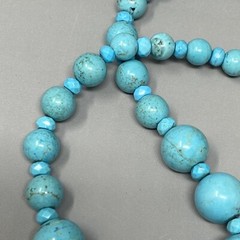 Dyed Howlite Stone Necklace Turquoise Color Graduating Beads Chakra Artisan 18″