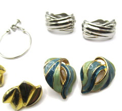 Lot of Twelve 12 Pair Vintage Clip On Earrings Avon Monet Napier Variety