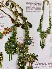 Verified Juliana D&E Book piece green Cabochons Necklace And Brooch