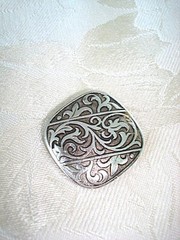 Vintage Silver Tone Scarf Ring Clip With Acanthus Leaf Design West Germany KJ
