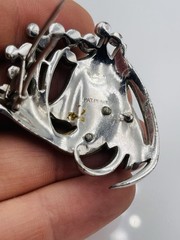 Trifari Alfred Philippe Antique Pearl Belly Fish Enamel Glass Brooch Pin